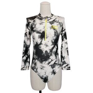 Victoria's Secret Happy Nation Swim Rashguard Tie Dye Gray White Sz Medium